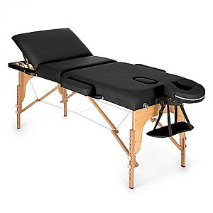 KLARFIT MT 500, masážní stůl, 210 cm, 200 kg, sklápěcí, jemný povrch, taška, černý obraz