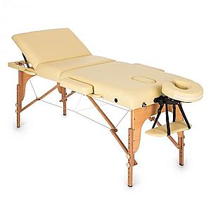 KLARFIT MT 500, masážní stůl, 210 cm, 200 kg, sklápěcí, jemný povrch, taška, béžový obraz