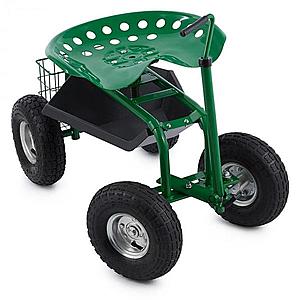 Waldbeck Park Ranger, zahradní vozík, 130 kg, pojízdný, odkládací prostor, ocel, zelený obraz