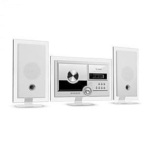 Auna Stereo Sonic, DAB+ stereo systém, DAB+, CD přehrávač, USB, BT, bílý obraz