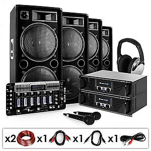 Electronic-Star Bass First Pro, DJ PA systém, 2 x zesilovač, 4 x reproduktor, mixážní pult, 4 x 500 W obraz