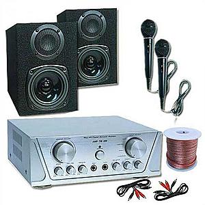 Electronic-Star Hi-Fi set HVA 200 + MC 130 + 2 mikrofony – karaoke obraz