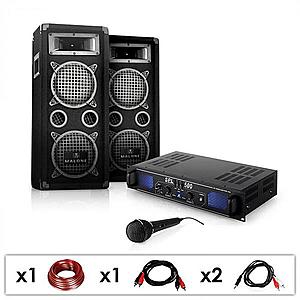 Electronic-Star DJ PA set „DJ-25", zesilovač, PA repro, mikrofon, 1600 W obraz