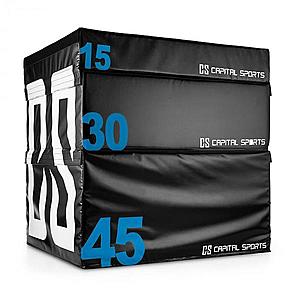 Capital Sports Rooks Set Soft Jump Box, plyobox, 3 kusy, 15/30/45 cm, černý obraz