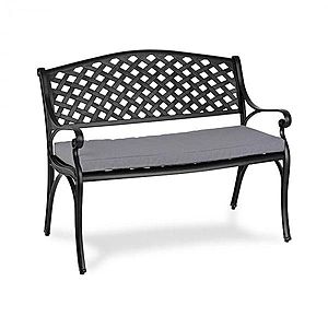 Blumfeldt Pozzilli BL, zahradní lavička & podložka na sezení, černo/šedá obraz