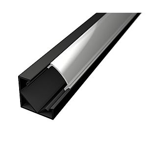 LED Solution Rohový profil pro LED pásky R2 černý Vyberte variantu a délku: Profil + Nacvakávací čirý difuzor 2m 191352_091012 obraz