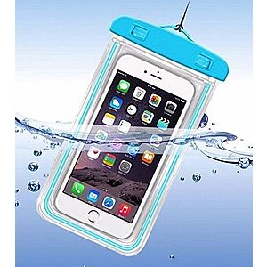 Vodotěsné transparentní pouzdro pro telefony 20, 5 x 11cm modré obraz