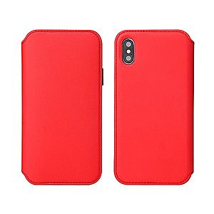Kožené TPU flipové pouzdro MasterMobile pro iPhone XR Barva: Červená (Red) obraz