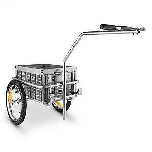 DURAMAXX BigBig Box, přívěs za kolo, 40 l, 40 kg, ruční vozík, vysoká oj, šedý obraz
