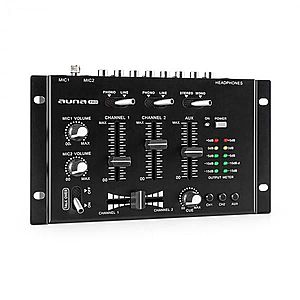 Auna Pro TMX-2211, MKII, DJ-Mixer, 3/2 kanálů, crossfader, talkover, montáž na rack, černý obraz