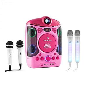 Auna Kara Projectura pink + Dazzle Mic Set karaoke zařízení, mikrofon, LED osvětlení obraz