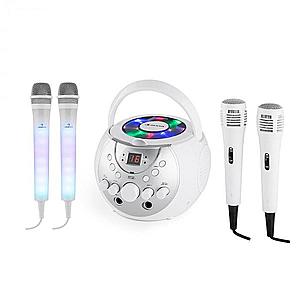 Auna SingSing bílá + Dazzle Mic Set karaoke zařízení, mikrofon, LED osvětlení obraz