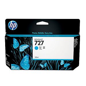 HP 727 Azurová inkoustová kazeta DesignJet, 130 ml B3P19A obraz
