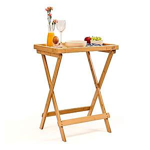 Blumfeldt Příruční snídaňový stolek, lehký, 50 × 66 × 38 cm, udržitelný, bambus obraz
