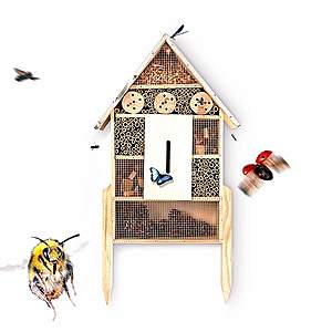 Blumfeldt Domeček pro hmyz, plechová střecha, včetně nožiček, celoročně obyvatelný, borovicové dřevo obraz
