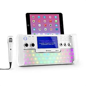 Auna DiscoFever, bílý, bluetooth karaoke systém, LED, 7 "TFT displej, CD, USB obraz