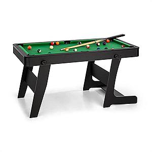 OneConcept Trickshot, kulečníkový hrací stůl, 140 x 64, 5 cm, 16 koulí, 2 kulečníkové hole, MDF, černý obraz