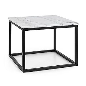 Besoa Volos T50, konferenční stolek, 50 x 40 x 50 cm, mramor, interiér & exteriér, černý/bílý obraz