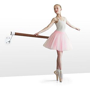 KLARFIT Barre Mur, baletní tyč, 100 cm, žerď 38 mm Ø, nástěnná montáž, bílá obraz