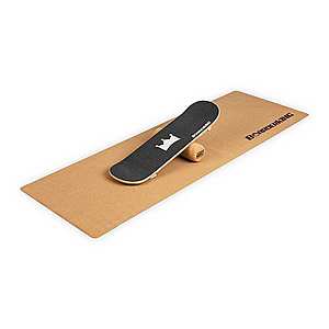 BoarderKING Indoorboard Skate, balanční deska, podložka, válec, dřevo/korek, černá obraz