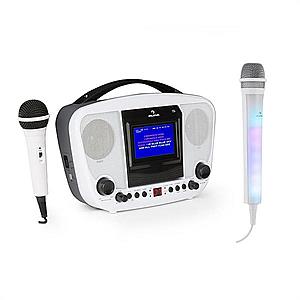Auna Karabanga, karaoke systém, bluetooth + mikrofon Kara Dazzl, bílý obraz