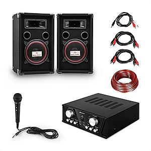 Electronic-Star Easy DJ Set Black, PA systém, PA zesilovač, 2 x reproduktor, mikrofon, černý obraz