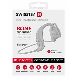 Swissten Bluetooth Earbuds bone conduction, bílá obraz