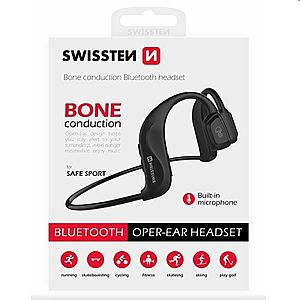 Swissten Bluetooth Earbuds bone conduction, černá obraz