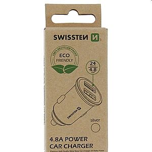 CL adapter Swissten 2x USB 4, 8A, stříbrný obraz