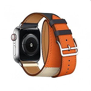 Řemínek z telecí kůže (dlouhý) COTEetCI pro Apple Watch 38/40/41m, modro/oranžový obraz