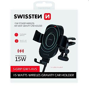 Swissten držák do ventilace auta s bezdrátovým nabíjením S-Grip GW1-AV5 obraz