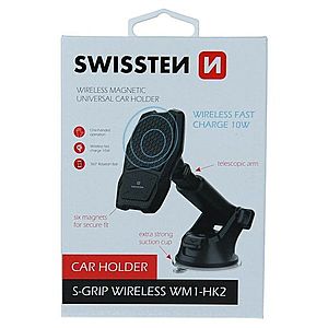 Swissten magnetický držák do auta S-Grip WM1-HK2 s bezdrátovým nabíjením obraz