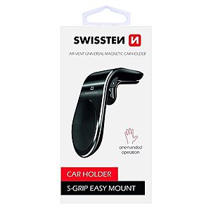 Swissten magnetický držák do ventilace auta S-Grip easy mount, černý obraz
