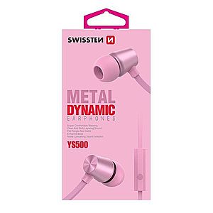 Sluchátka Swissten Dynamic YS500, růžové obraz