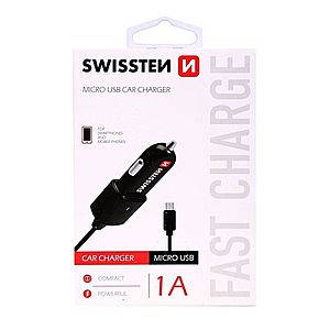 Autonabíječka Swissten se zabudovaným Micro-USB kabelem obraz