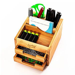 Blumfeldt Organizér psací stůl, s 2 výsuvnými složkami, 15 × 9, 5 × 12, 5 cm, 100% bambus, s 2 výsuvnými složkami, 15 × 9, 5 × 12, 5 cm, 100% bambus obraz