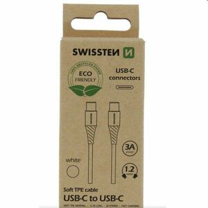 Swissten Data Cable USB-C / USB-C 1.2 m, bílý obraz
