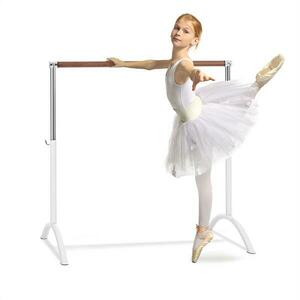 KLARFIT Bar Lerina, baletní tyč, volně stojící, 110 x 113 cm, 38 mm v průměru, bílá obraz