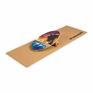 BoarderKING Indoorboard Allrounder, balanční deska, podložka, válec, dřevo/korek obraz