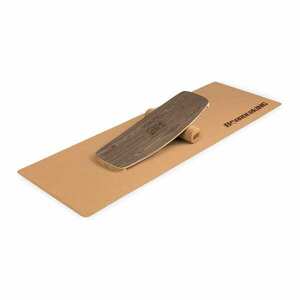 BoarderKING Indoorboard Curved, balanční deska, podložka, válec, dřevo/korek obraz