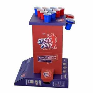 BeerCup Bounce, speedpongový hrací sloup, kompaktní karton, 6 modrých a červených kelímků, včetně 2 míčků obraz