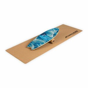 BoarderKING Indoorboard Wave, balanční deska, podložka, válec, dřevo/korek obraz
