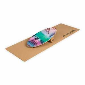 BoarderKING Indoorboard Allrounder, balanční deska, podložka, válec, dřevo/korek obraz