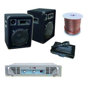 Electronic-Star DJ PA zesilovač 800W 2x reproduktory 1x mikrofonní zesilovač obraz