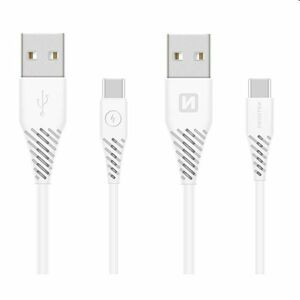 Swissten Data Cable Textile USB / USB-C 1.5 m, bílý obraz