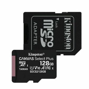Kingston Canvas SeIect Plus Micro SDXC 128GB + SD adaptér, UHS-I A1, Class 10 - rychlost 100 MB/s obraz
