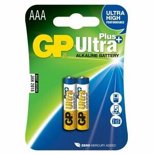 Alkalická mikrotužková baterie AAA, GP Ultra Plus, 2 kusy obraz