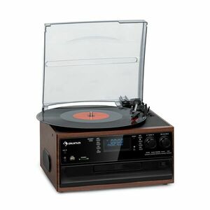 Auna Oakland DAB, retro stereo systém, DAB+/FM, funkce BT, vinyl, CD, kazetový přehrávač obraz