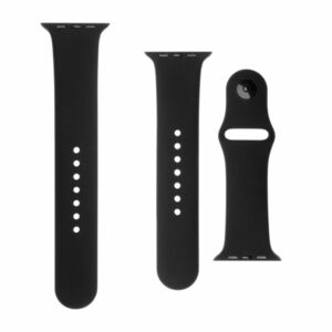 FIXED Set silikonových řemínků pro Apple Watch 42/44/45 mm, černý obraz