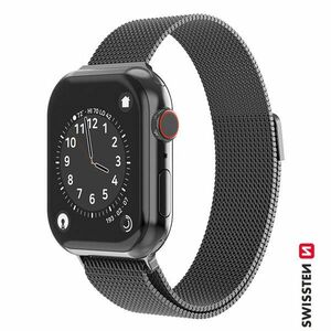 Swissten Milanese Loop řemínek pro Apple Watch 38-40, grafitová černá obraz